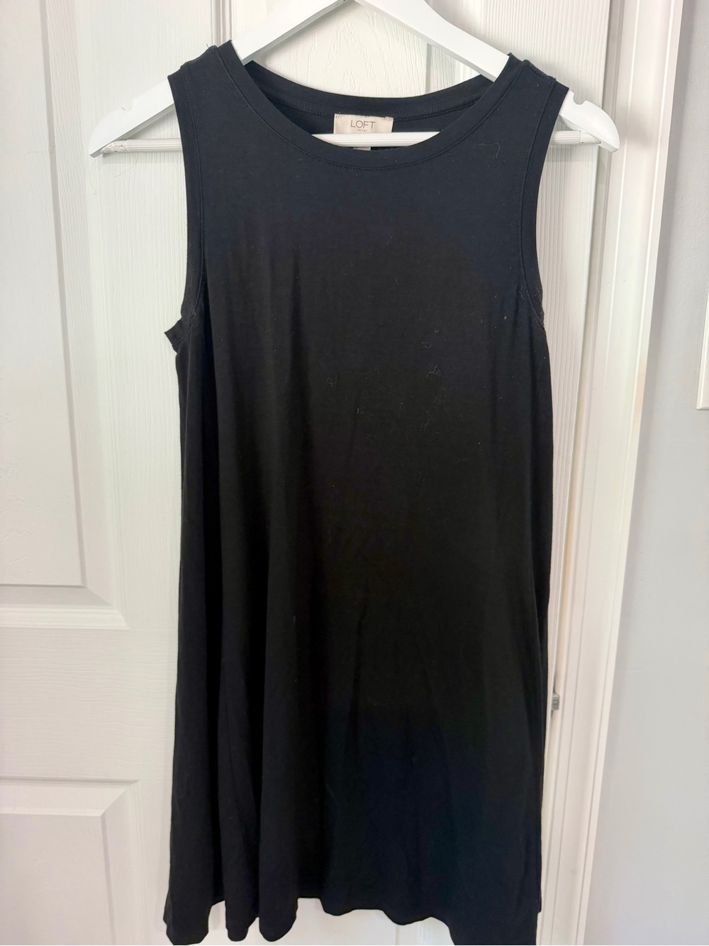 LOFT Black Sleeveless Comfy A-Line Dress